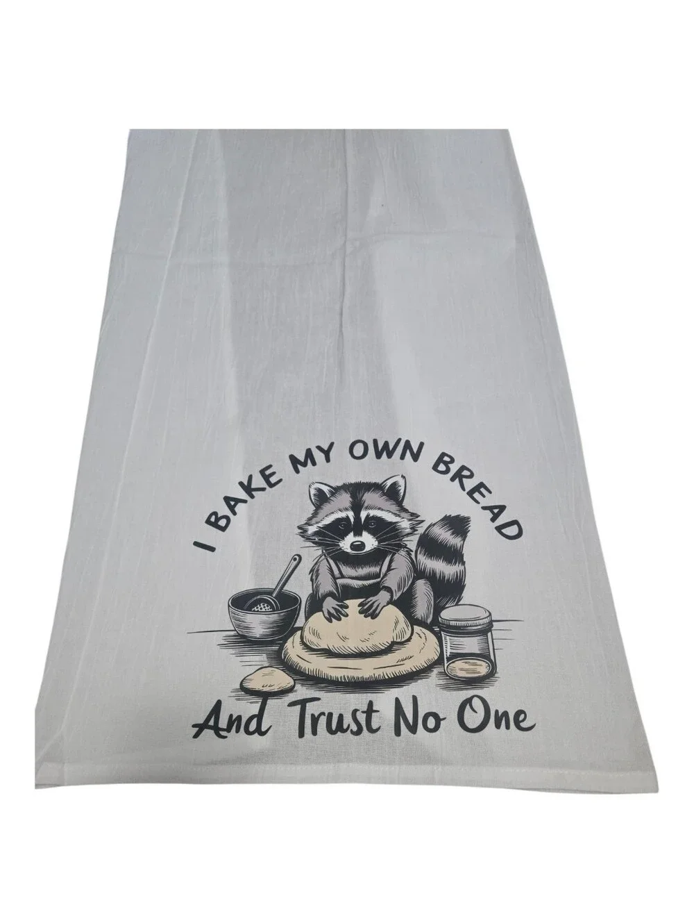 Funny Raccoon Baking Towel  ‘I Bake My Own Bread’ Kitchen Decor Gift. TOWEL5